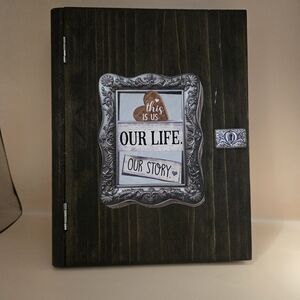 Our Life Wooden Memory/keepsake Box & Memory Book Espresso